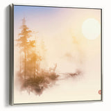 Tranquil Nature Canvas Prints – Misty Sunrise Forest Scene