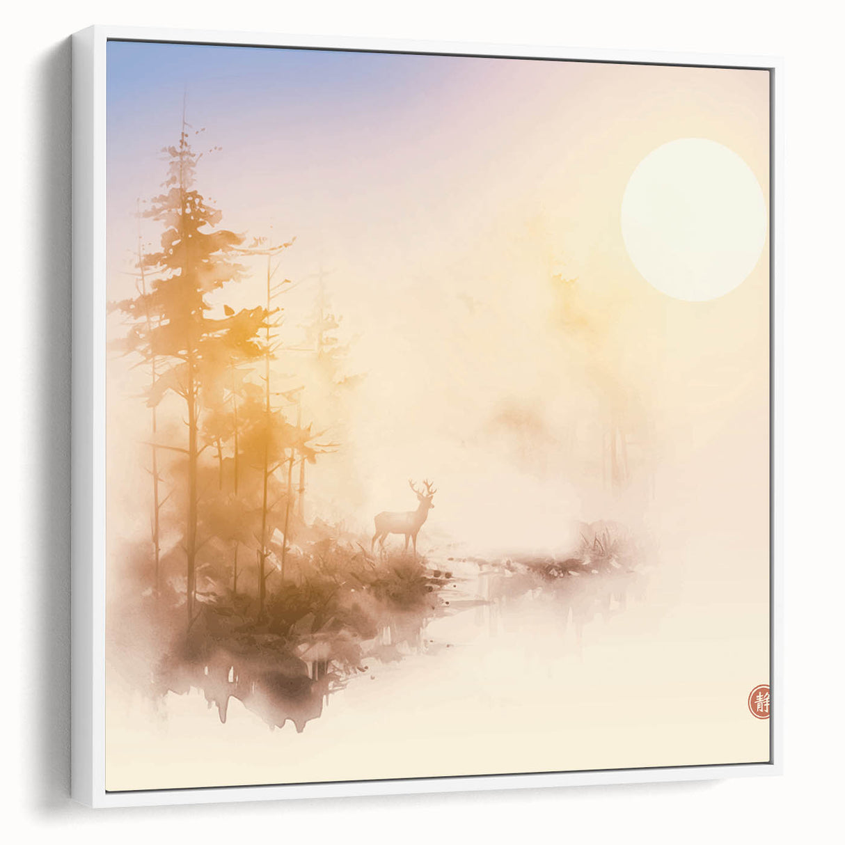 Tranquil Nature Canvas Prints – Misty Sunrise Forest Scene
