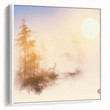 Tranquil Nature Canvas Prints – Misty Sunrise Forest Scene