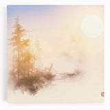 Tranquil Nature Canvas Prints – Misty Sunrise Forest Scene
