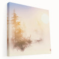 Tranquil Nature Canvas Prints – Misty Sunrise Forest Scene
