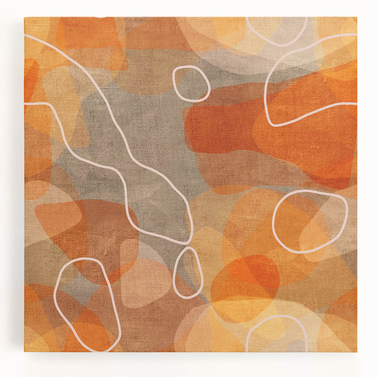 Minimalist Textured Art Pieces – Earthy Orange Organic Abstract