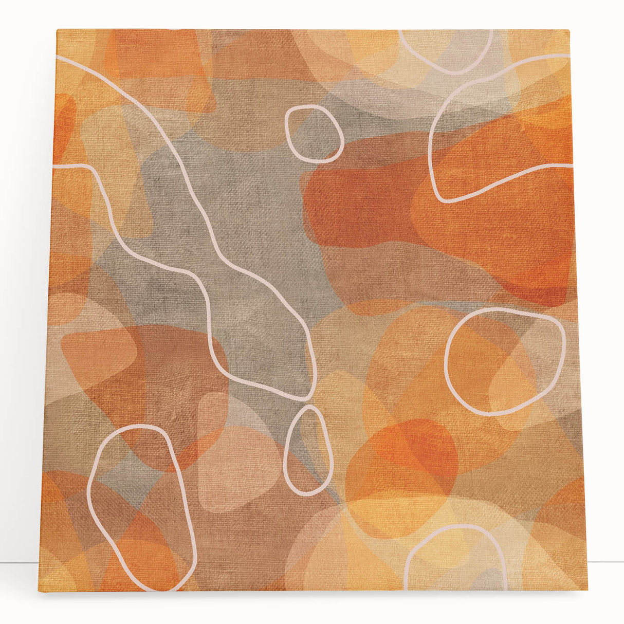 Minimalist Textured Art Pieces – Earthy Orange Organic Abstract