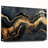 Luxury Abstract Wall Art – High-End Black & Gold Canvas Print