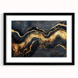 Luxury Abstract Wall Art – High-End Black & Gold Canvas Print