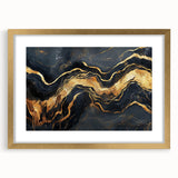 Luxury Abstract Wall Art – High-End Black & Gold Canvas Print
