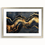 Luxury Abstract Wall Art – High-End Black & Gold Canvas Print