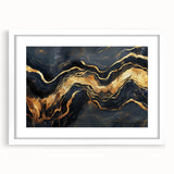 Luxury Abstract Wall Art – High-End Black & Gold Canvas Print