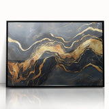 Luxury Abstract Wall Art – High-End Black & Gold Canvas Print