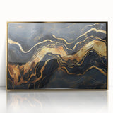 Luxury Abstract Wall Art – High-End Black & Gold Canvas Print