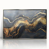 Luxury Abstract Wall Art – High-End Black & Gold Canvas Print