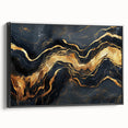 Luxury Abstract Wall Art – High-End Black & Gold Canvas Print