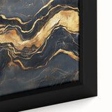 Luxury Abstract Wall Art – High-End Black & Gold Canvas Print