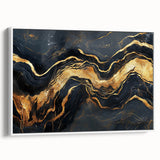 Luxury Abstract Wall Art – High-End Black & Gold Canvas Print