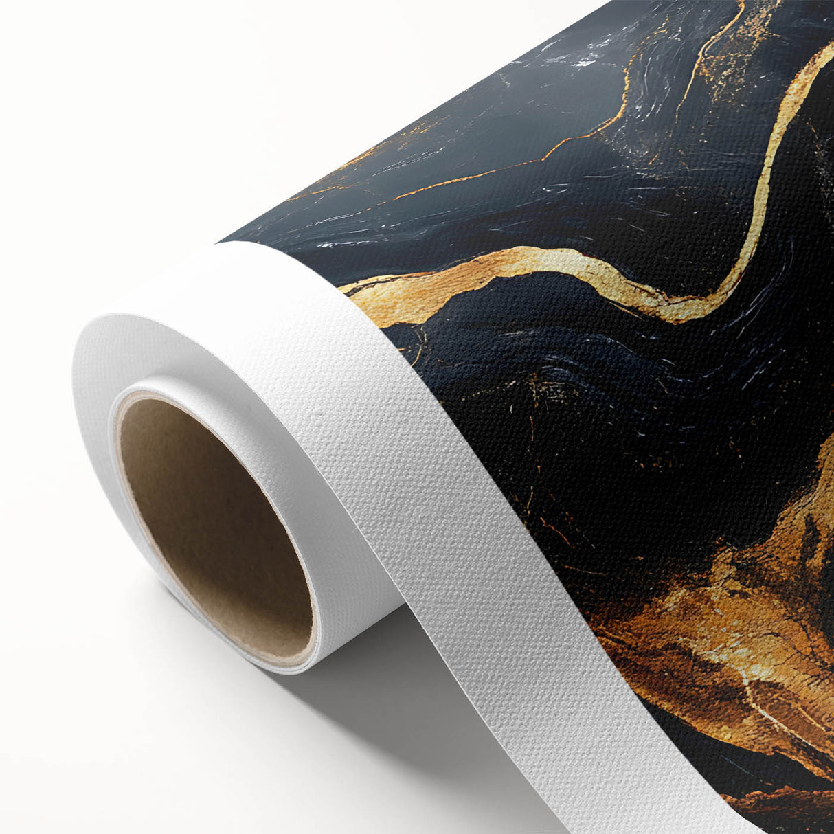 Luxury Abstract Wall Art – High-End Black & Gold Canvas Print