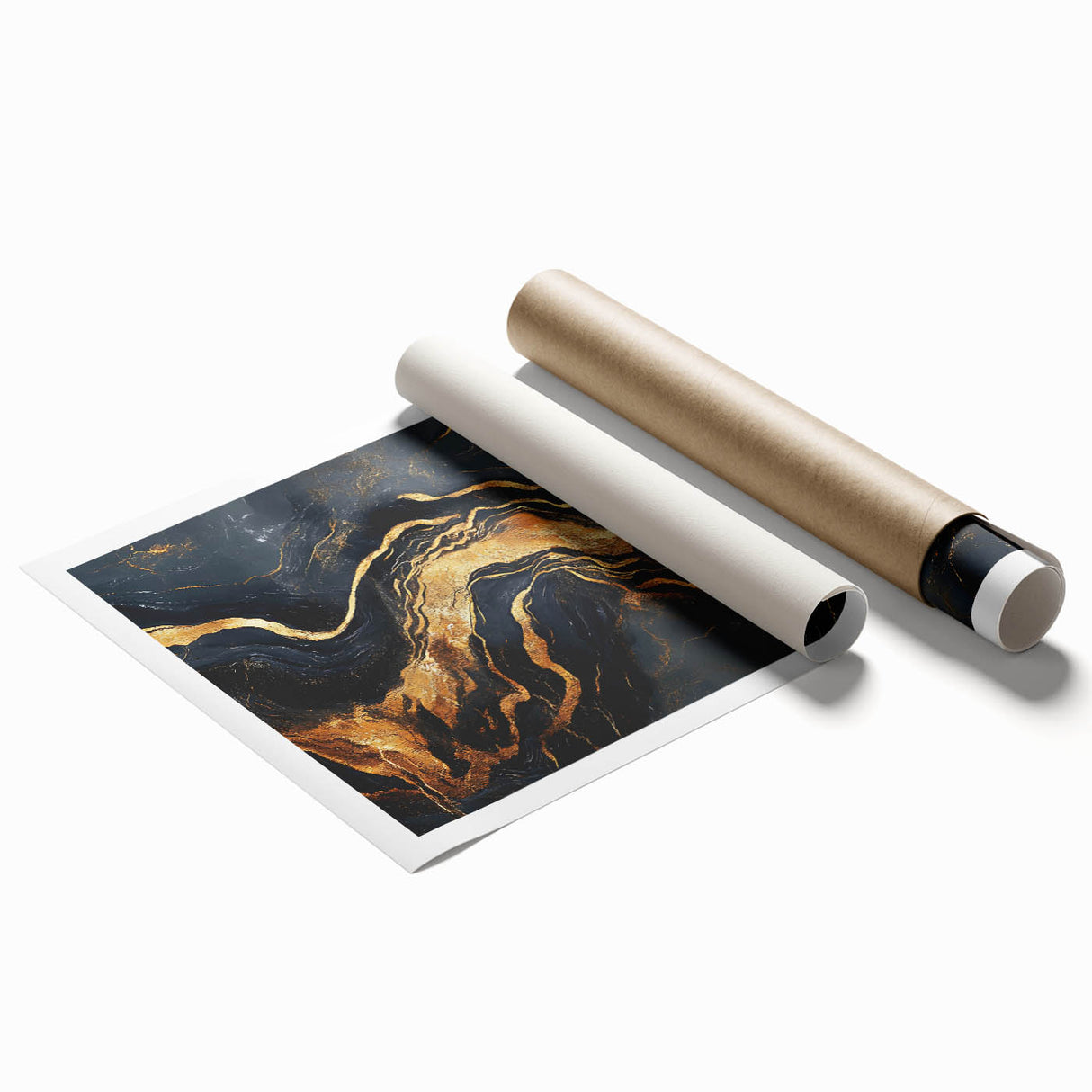 Luxury Abstract Wall Art – High-End Black & Gold Canvas Print