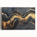 Luxury Abstract Wall Art – High-End Black & Gold Canvas Print