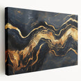 Luxury Abstract Wall Art – High-End Black & Gold Canvas Print