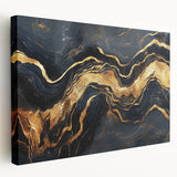 Luxury Abstract Wall Art – High-End Black & Gold Canvas Print