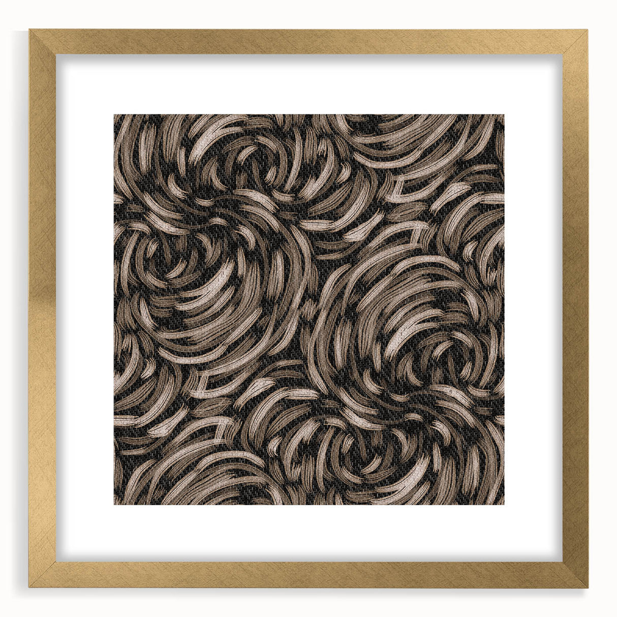 Earthen Harmony Abstracts - Swirling Organic Line Art in Black and Beige