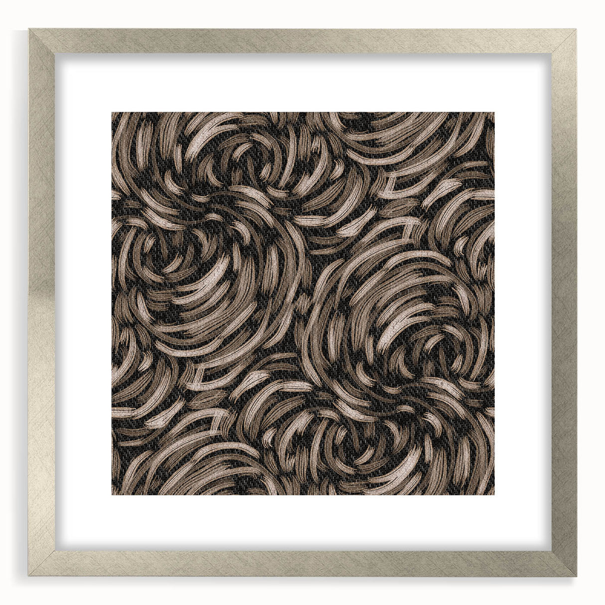 Earthen Harmony Abstracts - Swirling Organic Line Art in Black and Beige