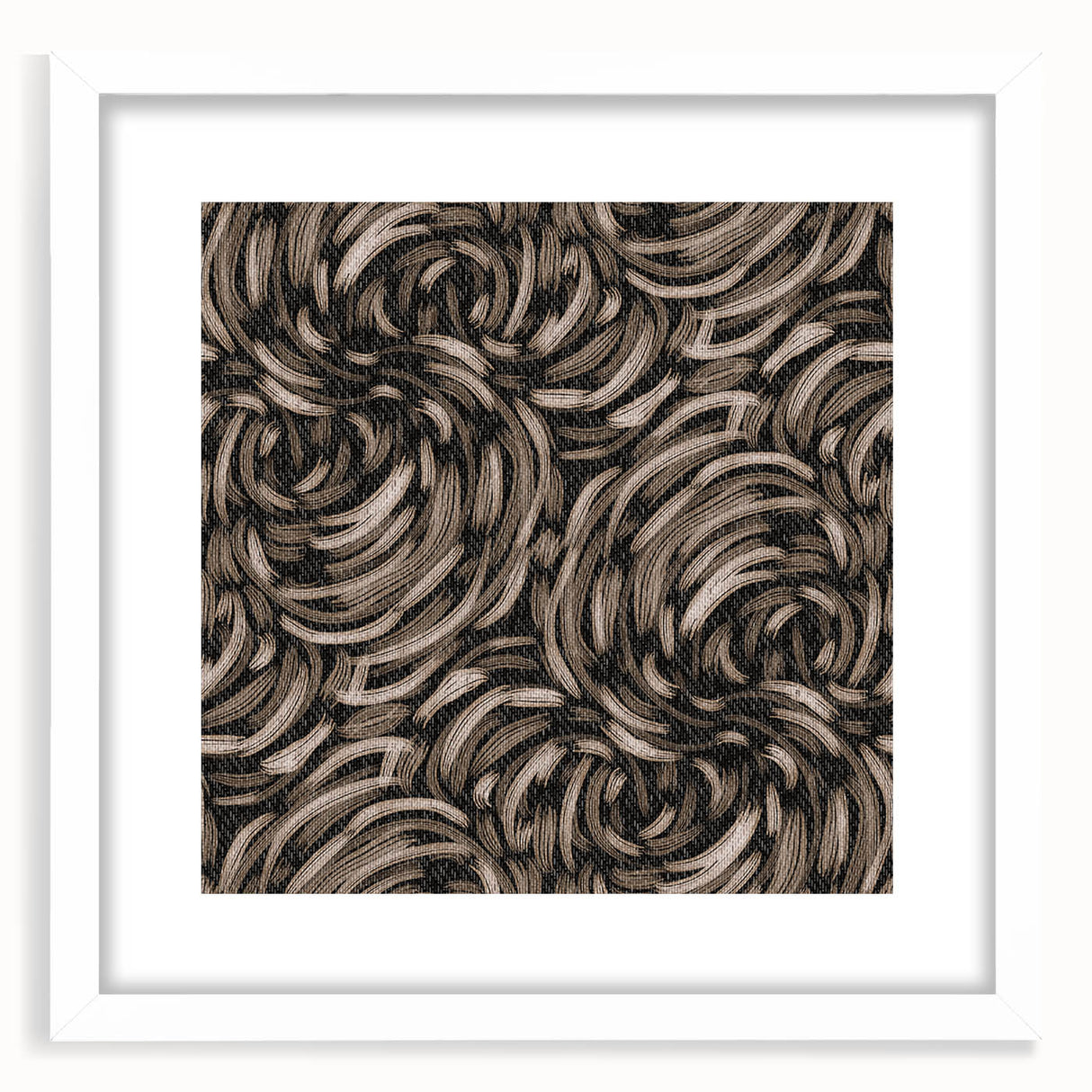 Earthen Harmony Abstracts - Swirling Organic Line Art in Black and Beige
