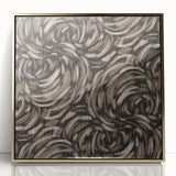 Earthen Harmony Abstracts - Swirling Organic Line Art in Black and Beige