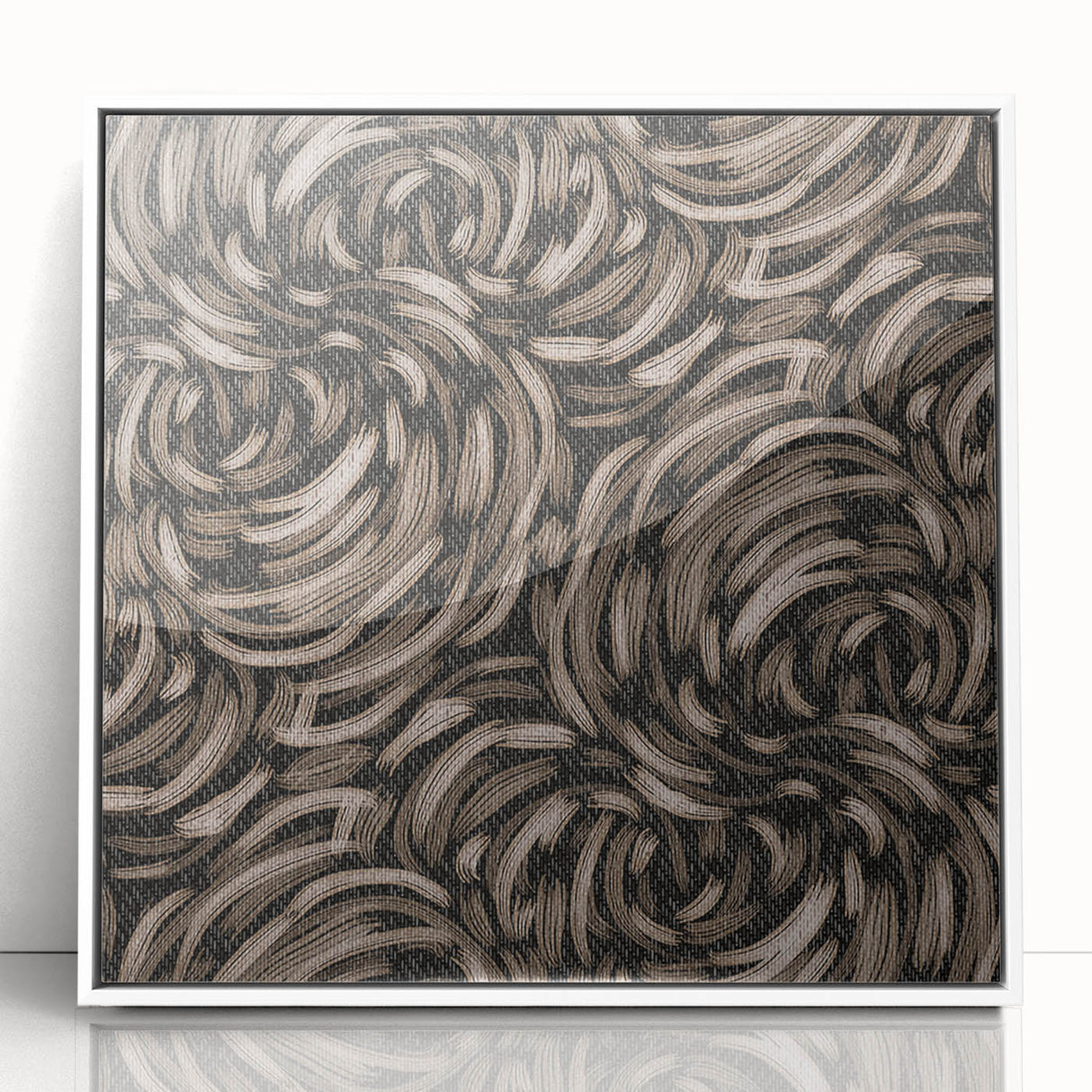 Earthen Harmony Abstracts - Swirling Organic Line Art in Black and Beige