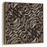 Earthen Harmony Abstracts - Swirling Organic Line Art in Black and Beige