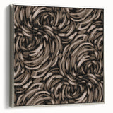 Earthen Harmony Abstracts - Swirling Organic Line Art in Black and Beige