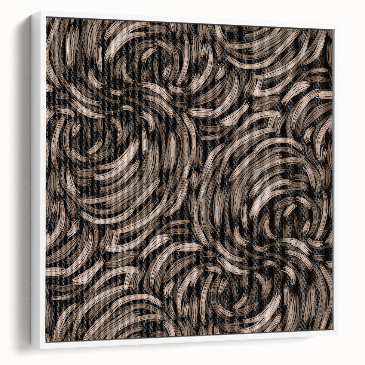 Earthen Harmony Abstracts - Swirling Organic Line Art in Black and Beige