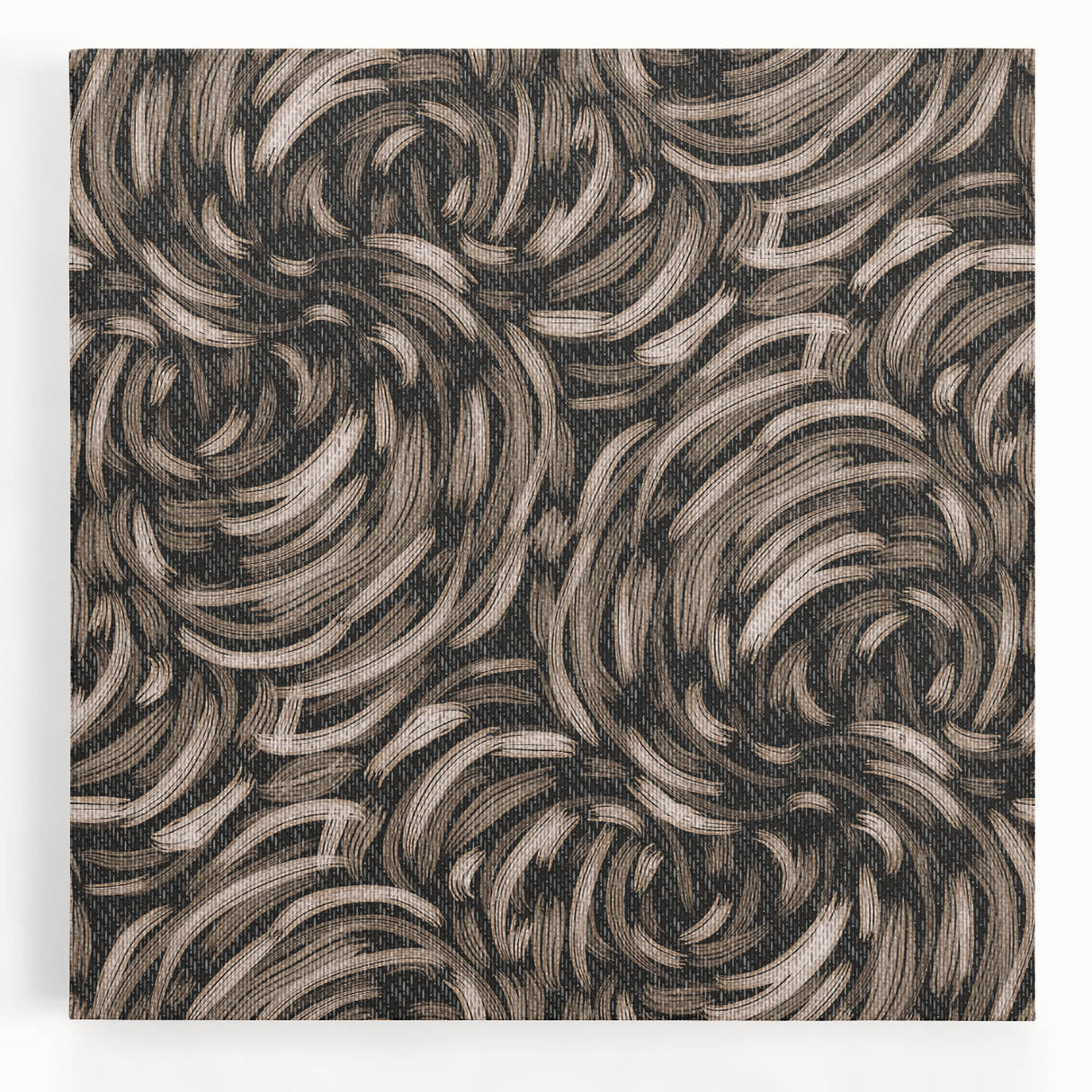 Earthen Harmony Abstracts - Swirling Organic Line Art in Black and Beige