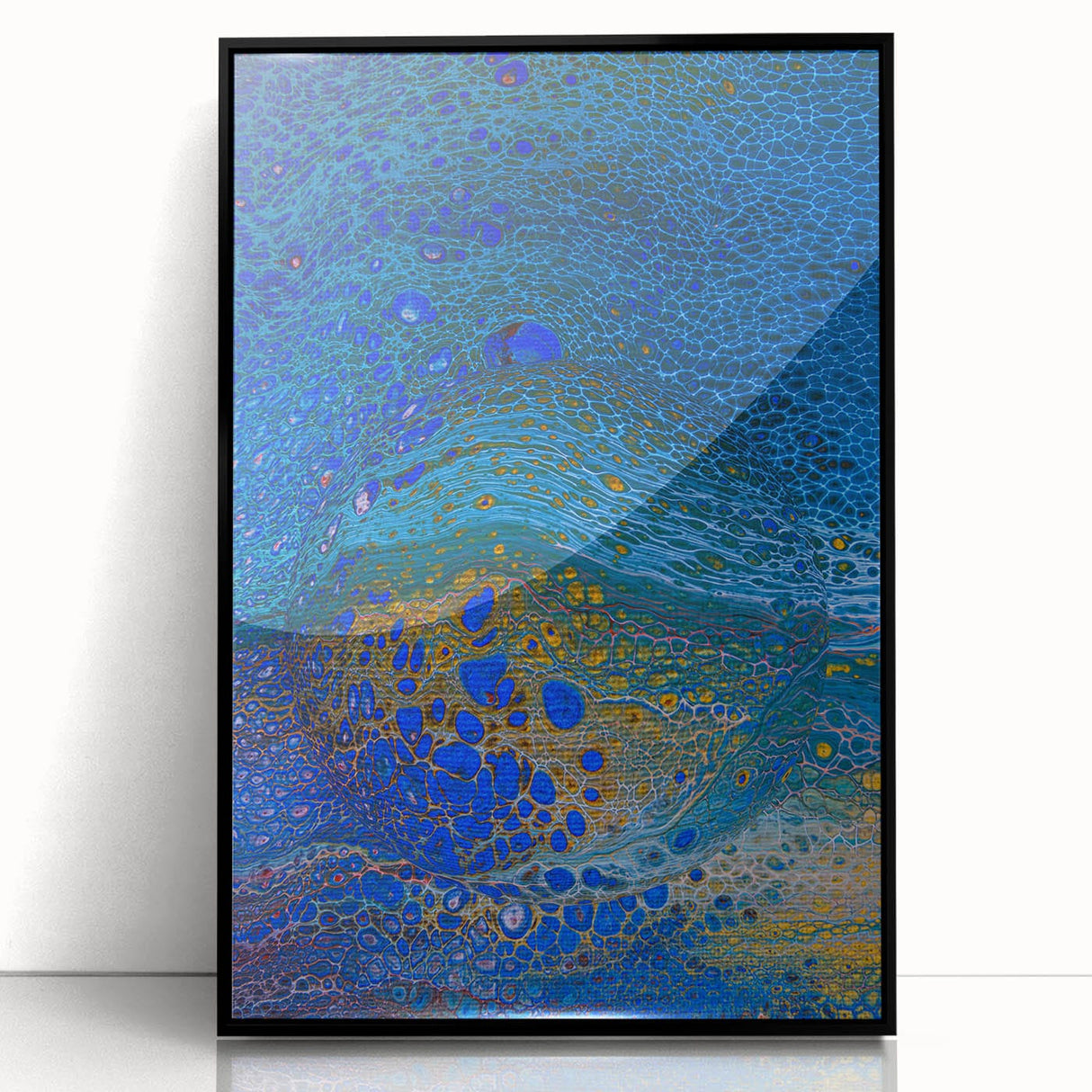 Ocean Inspired Fluid Art Print – Abstract Coastal Wall Decor