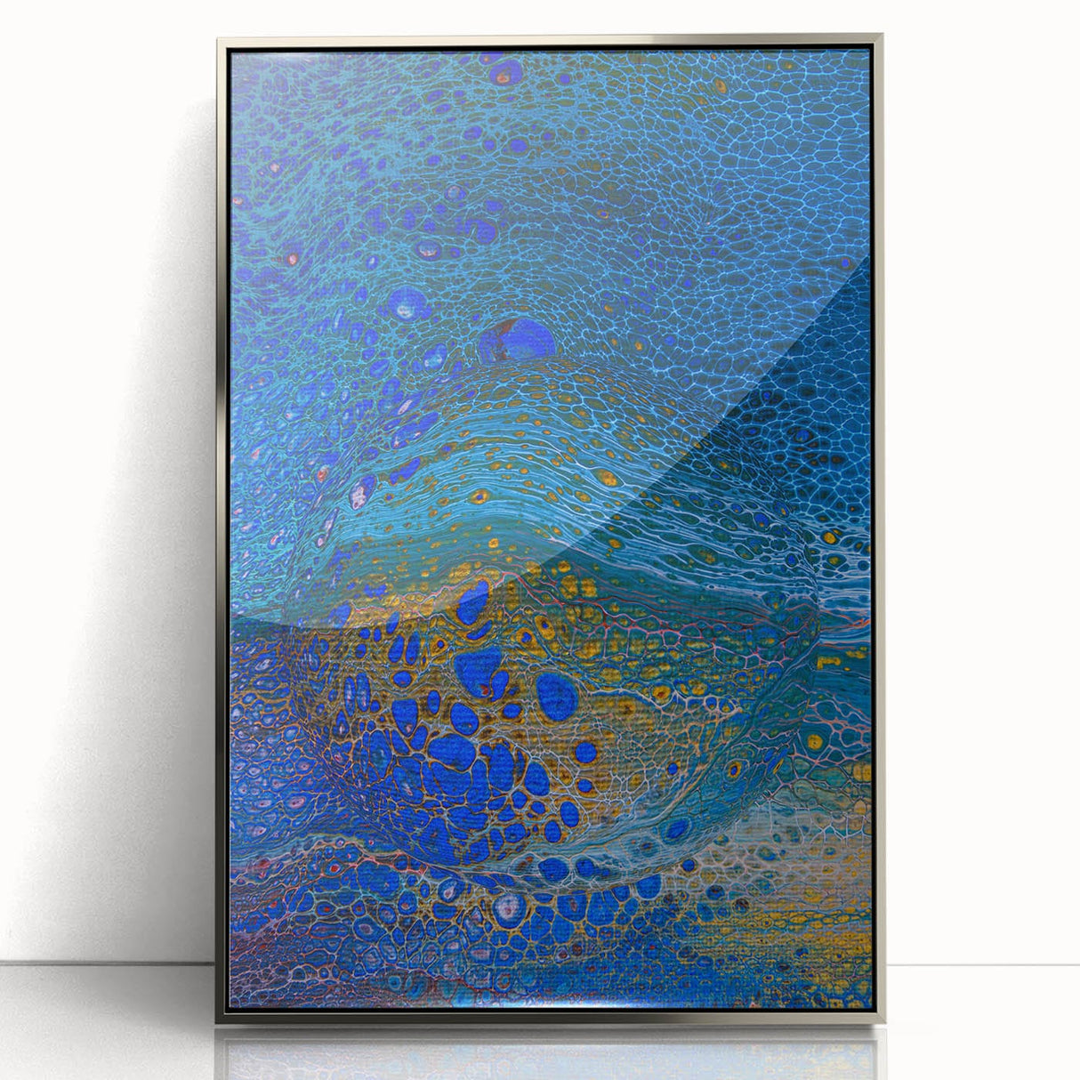 Ocean Inspired Fluid Art Print – Abstract Coastal Wall Decor