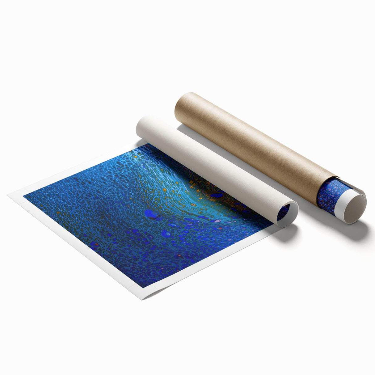 Ocean Inspired Fluid Art Print – Abstract Coastal Wall Decor