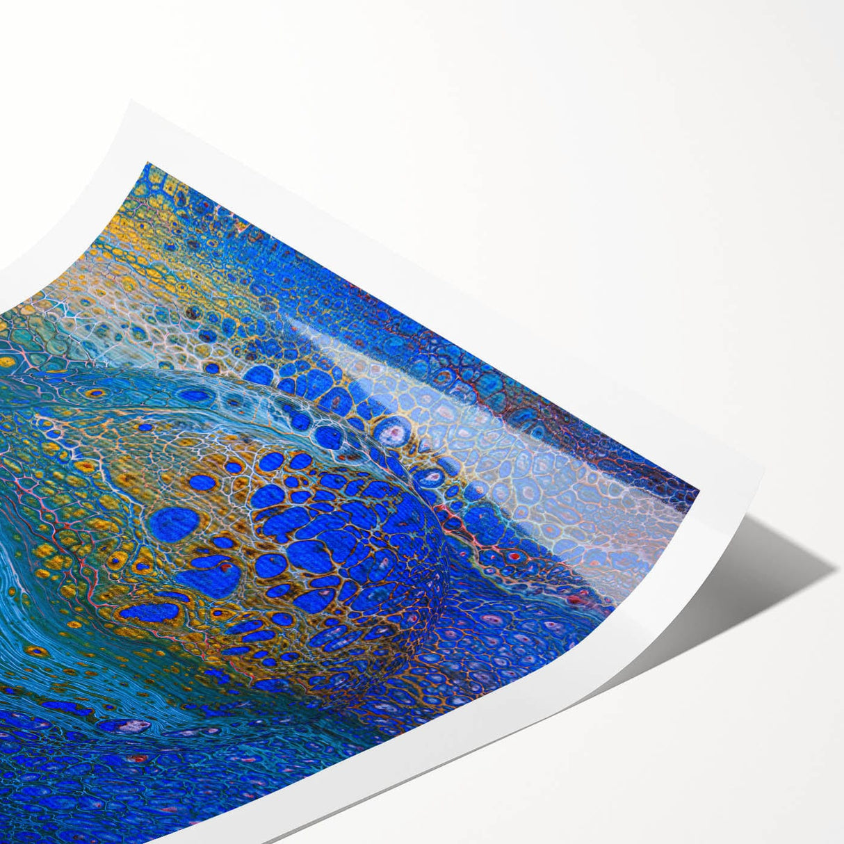 Ocean Inspired Fluid Art Print – Abstract Coastal Wall Decor