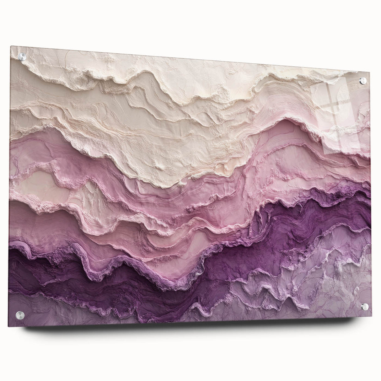 Large Abstract Wall Decor – Textured Lavender & Blush Layers