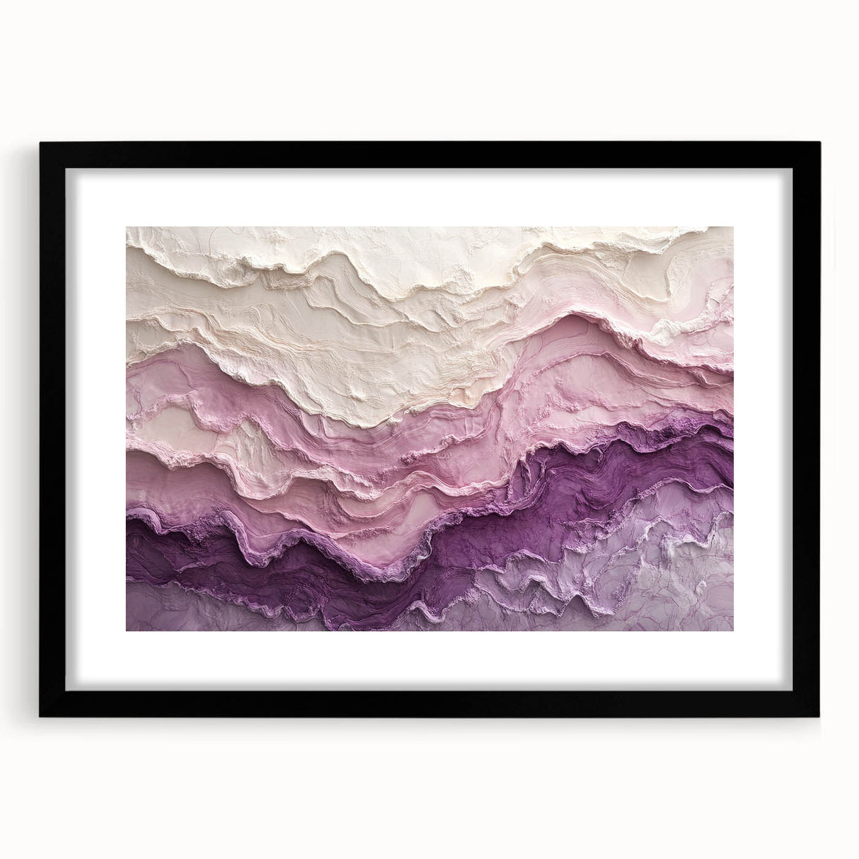 Large Abstract Wall Decor – Textured Lavender & Blush Layers