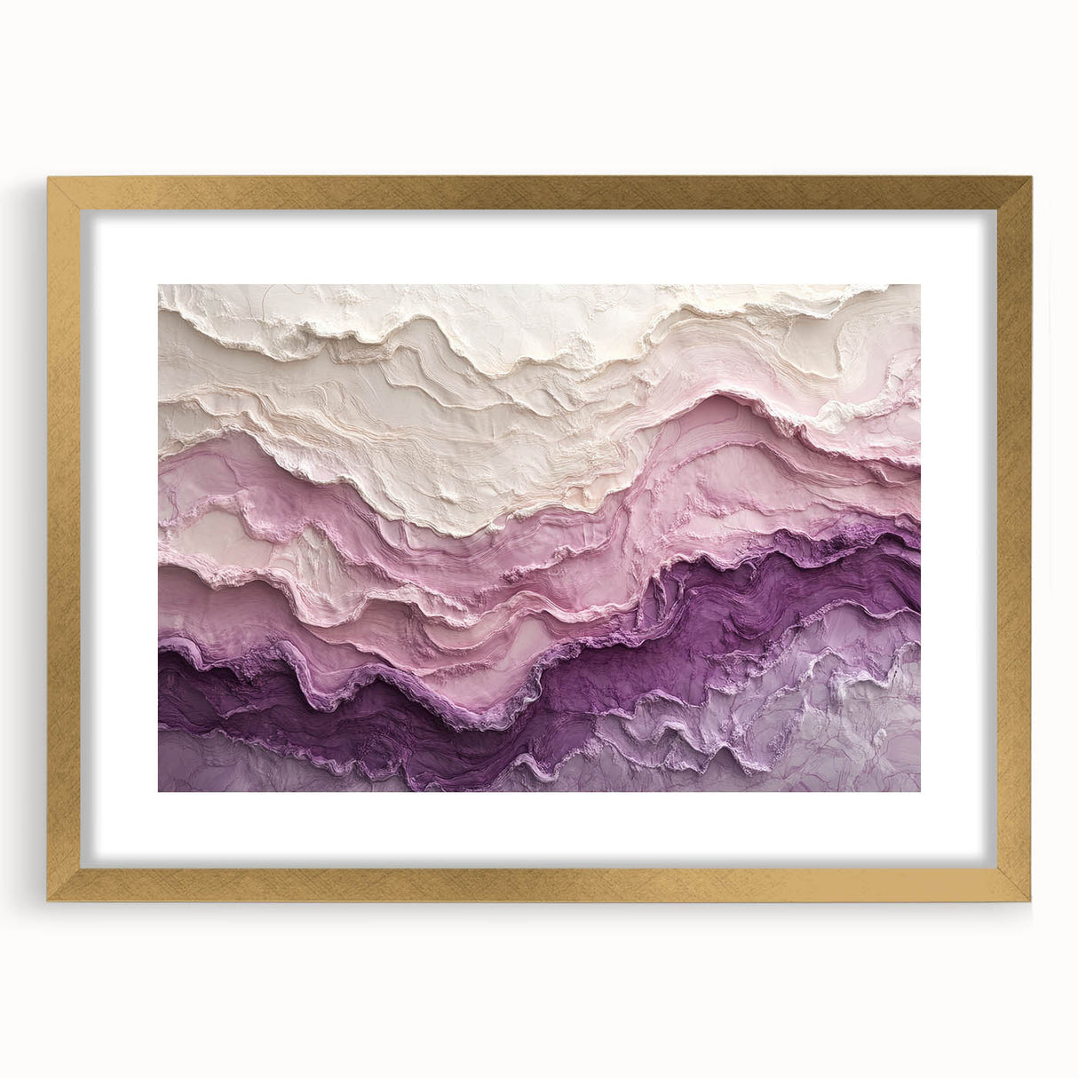 Large Abstract Wall Decor – Textured Lavender & Blush Layers