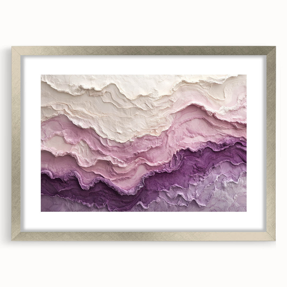 Large Abstract Wall Decor – Textured Lavender & Blush Layers