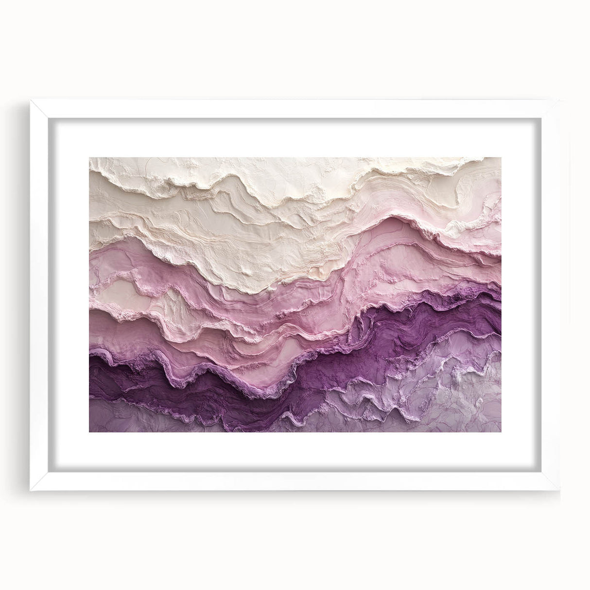 Large Abstract Wall Decor – Textured Lavender & Blush Layers