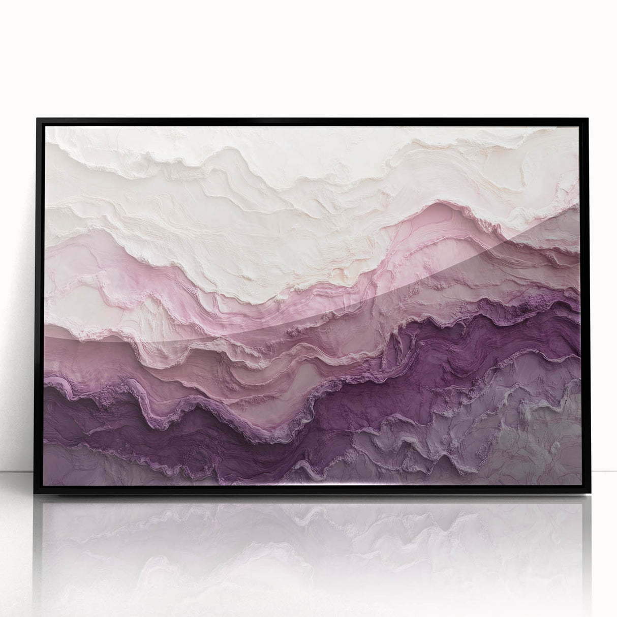 Large Abstract Wall Decor – Textured Lavender & Blush Layers