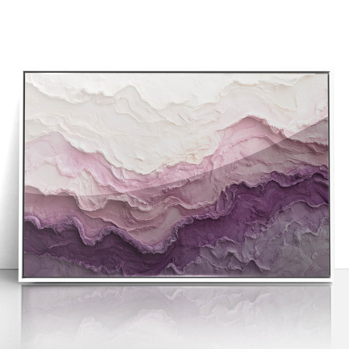 Large Abstract Wall Decor – Textured Lavender & Blush Layers