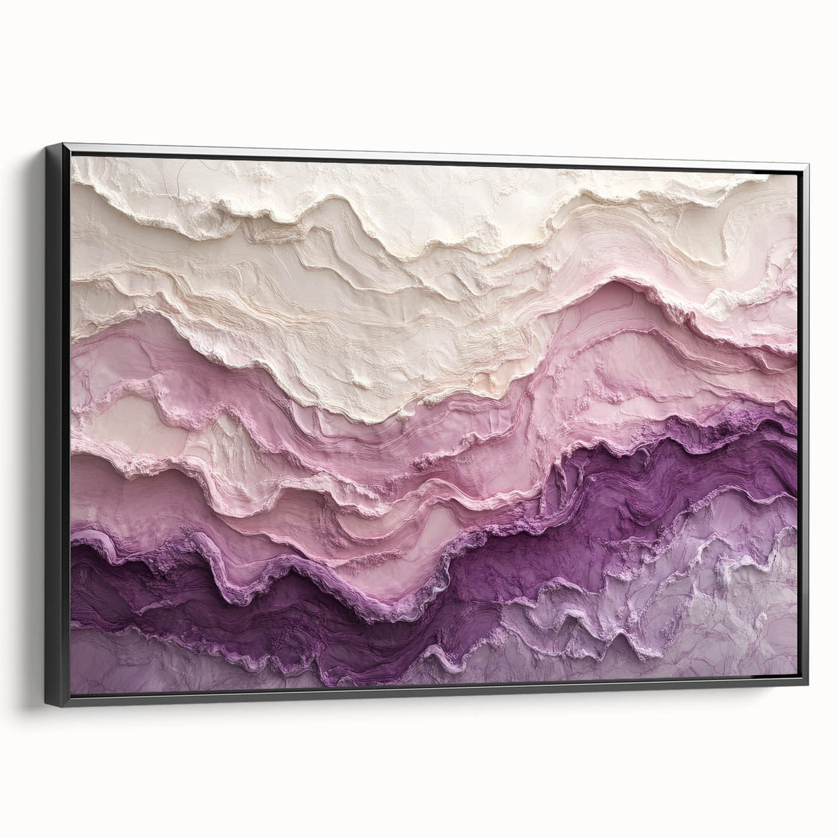 Large Abstract Wall Decor – Textured Lavender & Blush Layers
