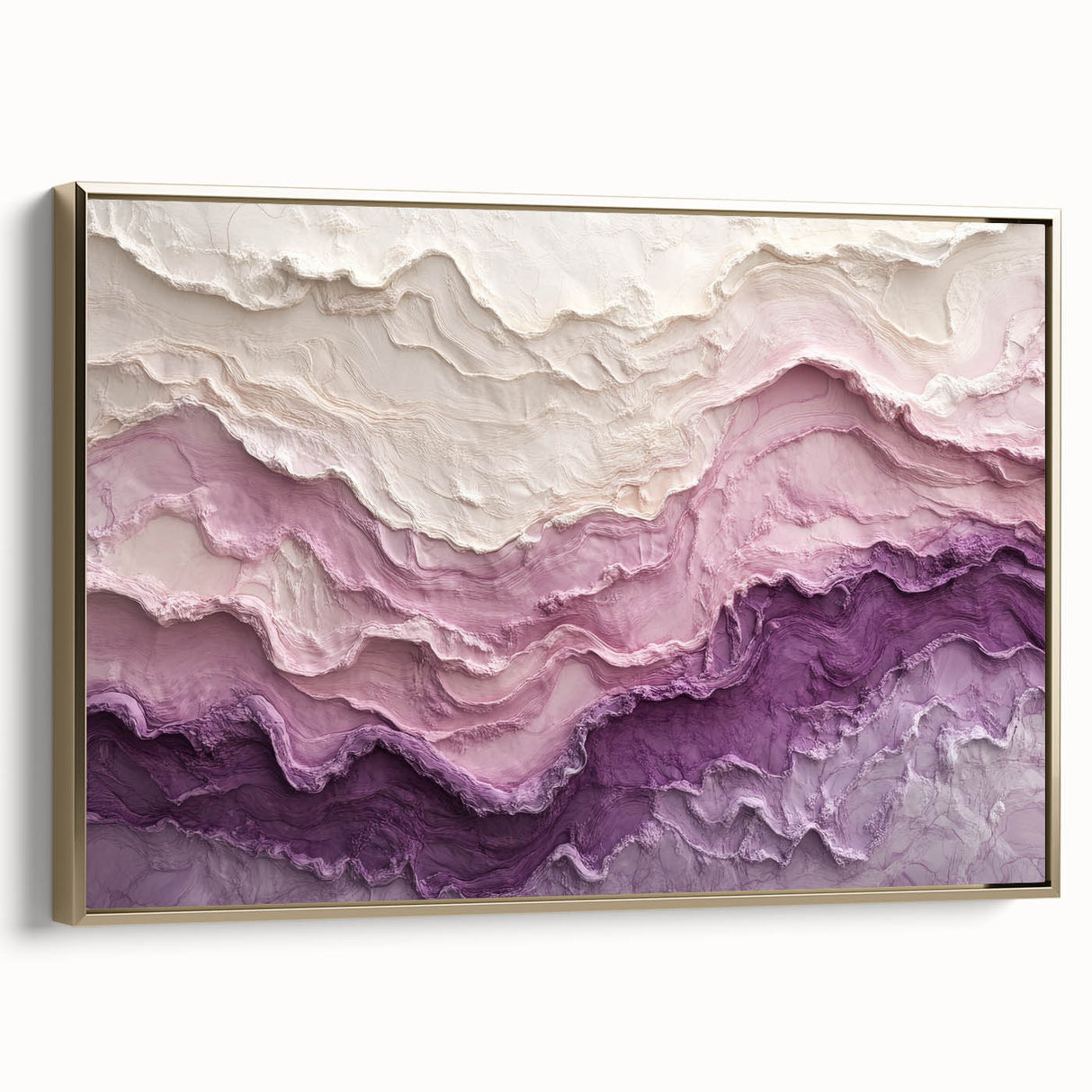 Large Abstract Wall Decor – Textured Lavender & Blush Layers