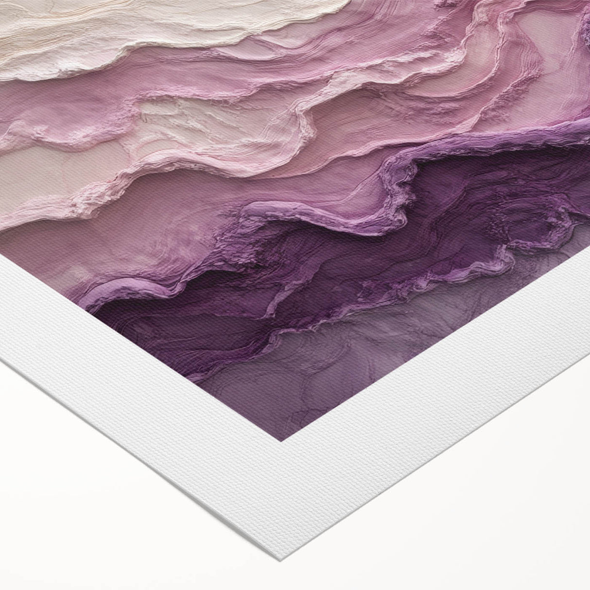 Large Abstract Wall Decor – Textured Lavender & Blush Layers