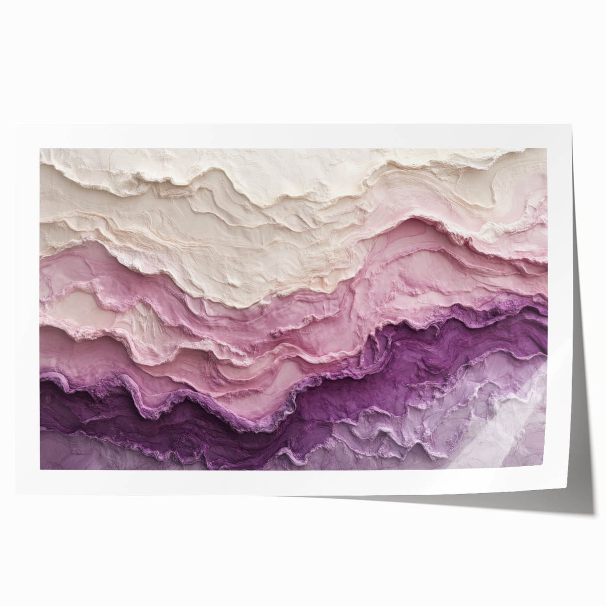 Large Abstract Wall Decor – Textured Lavender & Blush Layers