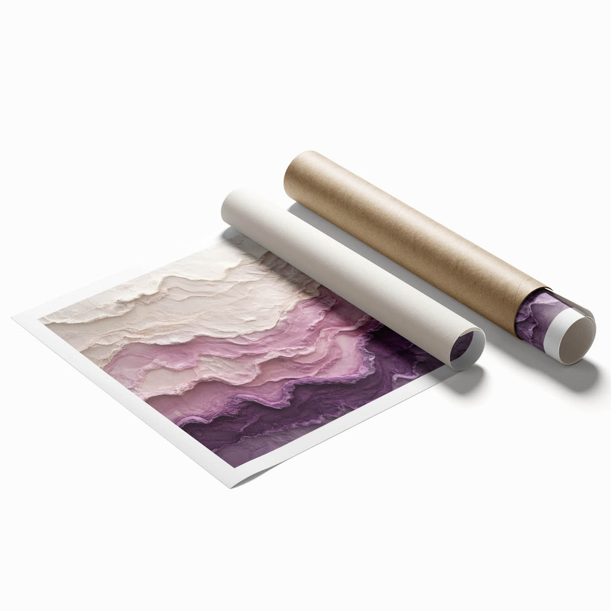 Large Abstract Wall Decor – Textured Lavender & Blush Layers
