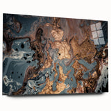 High-End Abstract Canvas Prints – Elegant Blue Gray & Gold Art