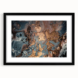 High-End Abstract Canvas Prints – Elegant Blue Gray & Gold Art